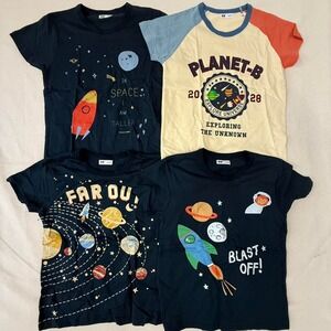 Kids Space-Themed Graphic T-Shirt Bundle (4 Shirts)